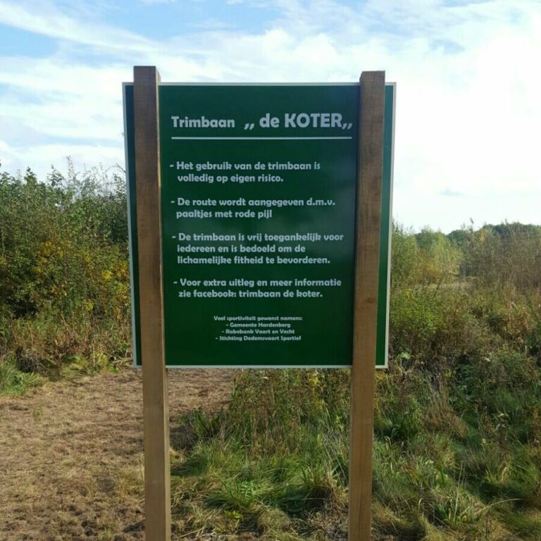 Toegangsbord Trimbaan de Koter